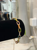 Enamel Multicolor Adjustable Length Lobster Clasp Bracelet