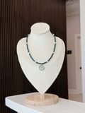 Gemstone with Freshwater Pearl Necklace Adjustable 17-21” .925 Silver Fittings with Metal Cross Pendant