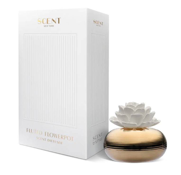 Fluted FlowerPot Scent Diffuser | White Flower 