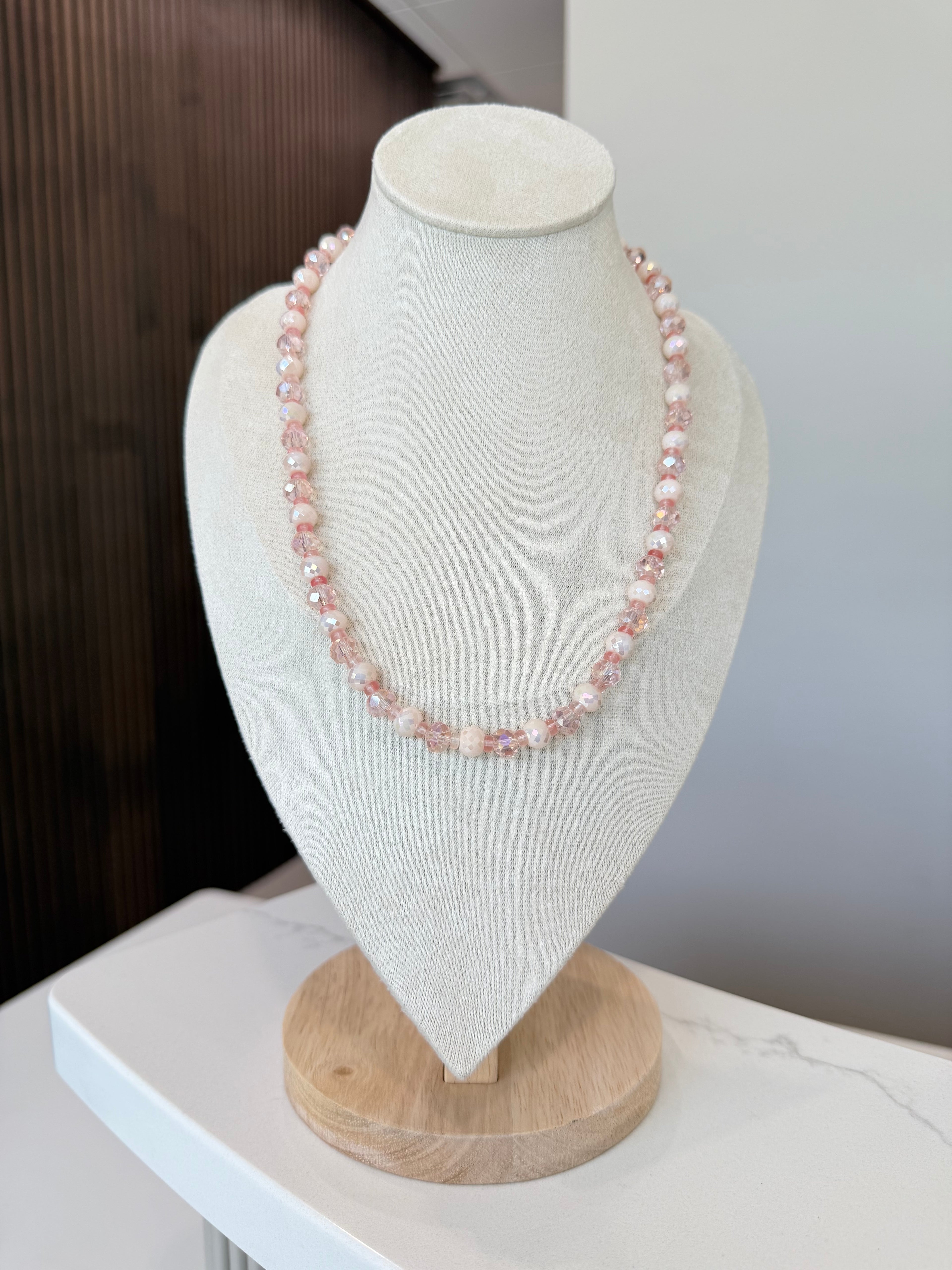 Glass & Cherry Quarts Necklace 